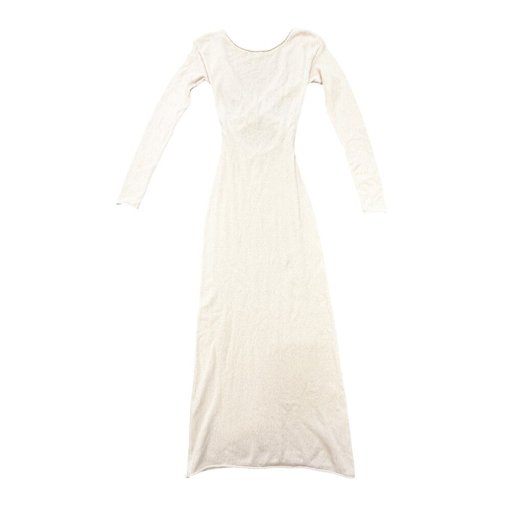 ONIA Sandshell Knit Cross Back Cutout Long Sleeve Maxi Dress Size XS - Picture 4 of 7